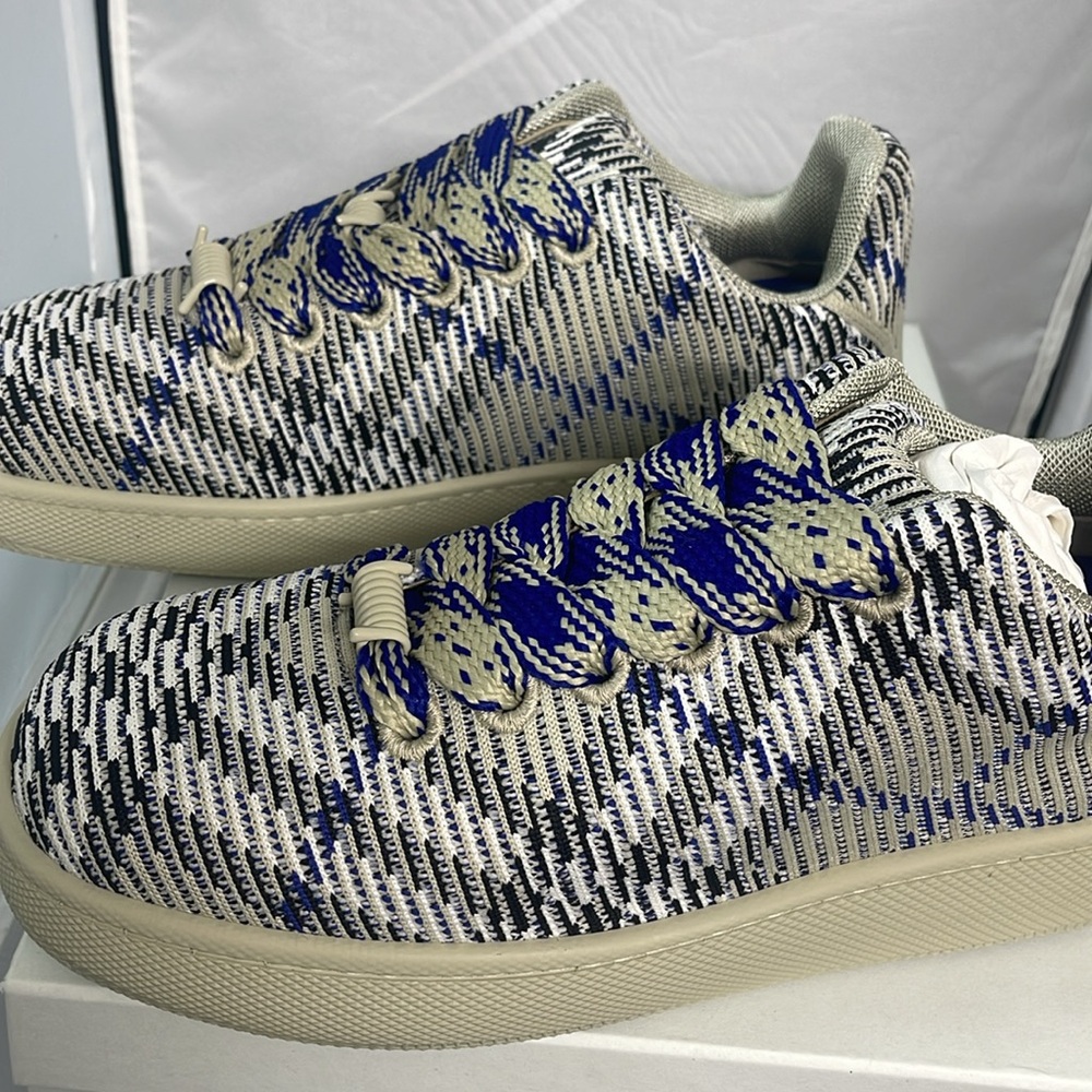 Brand new Burberry Box Check Knit Low-Top Sneakers 43 - Picture 2 of 13
